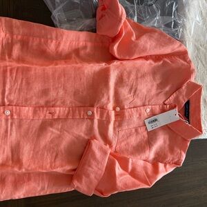 Janie and Jack Boys Coral Button-Up Shirt